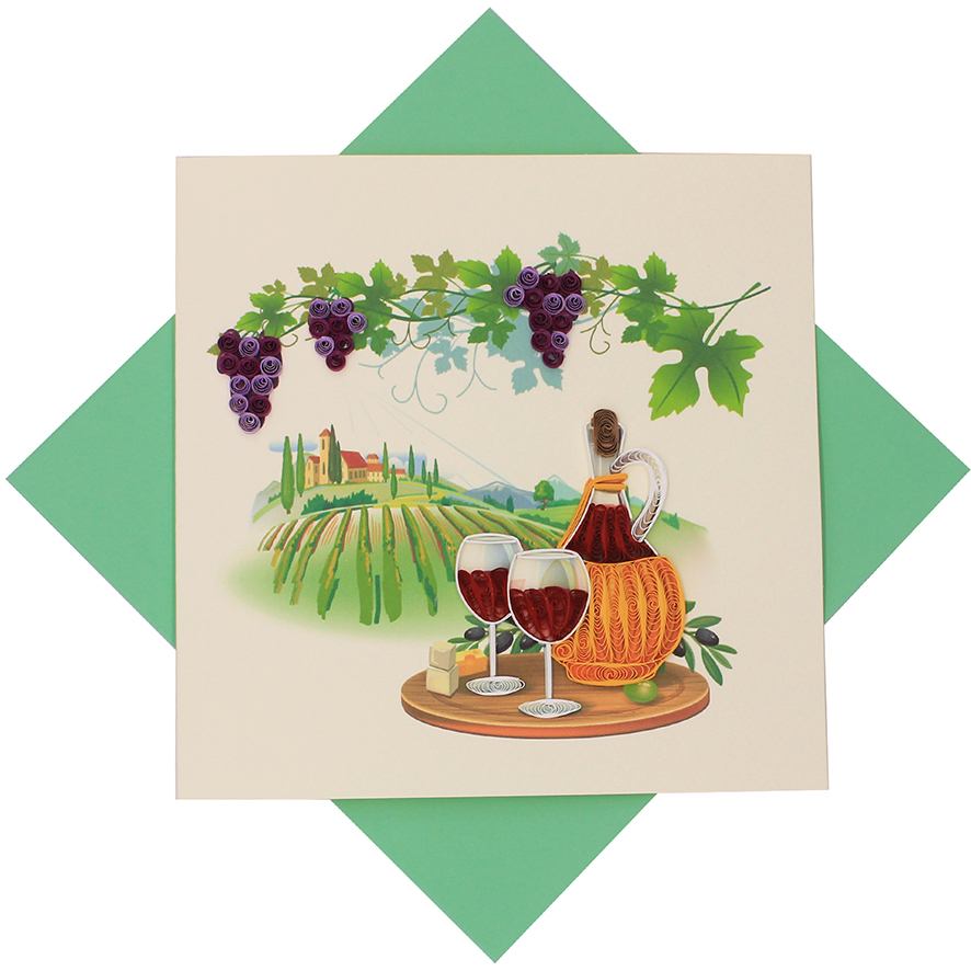 Quilled Champagne Card